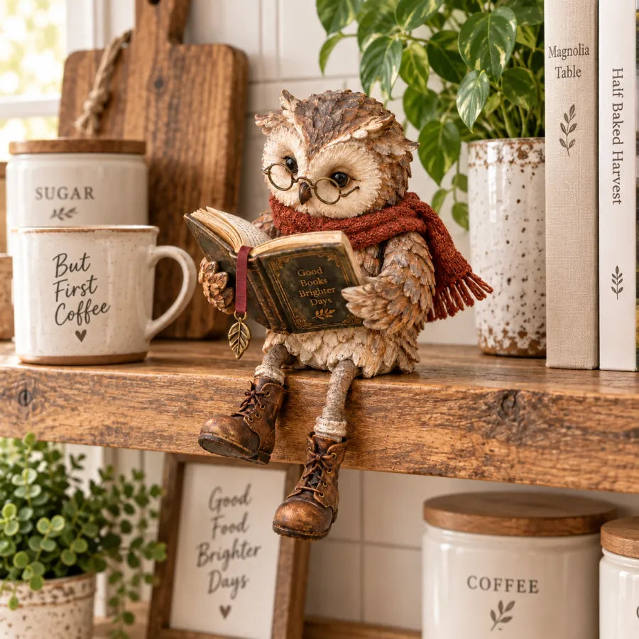 🦉Figur einer lesenden Eule📚
