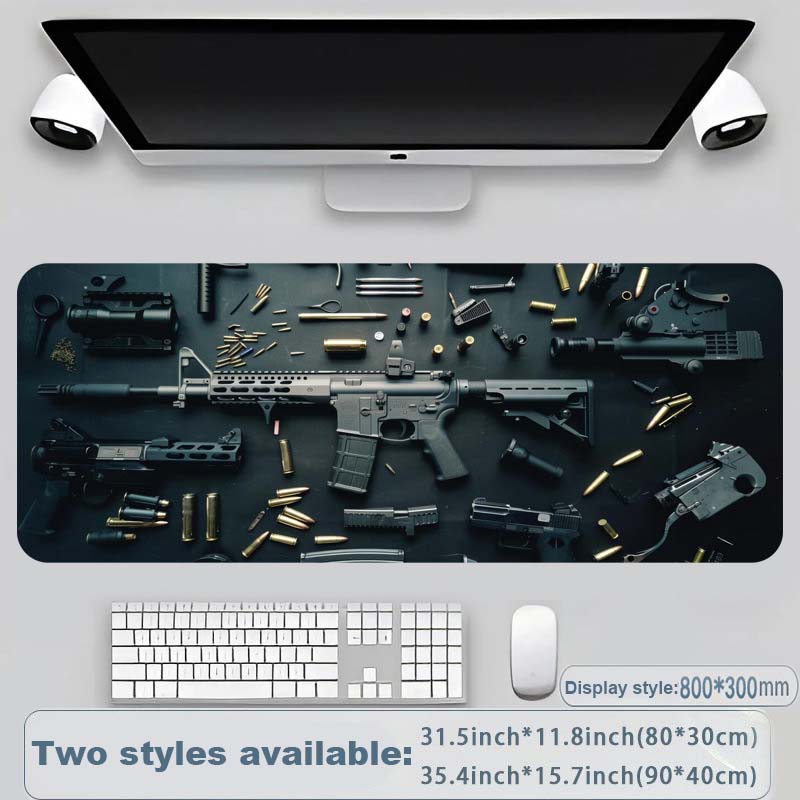 Cool Military Weapon Build Weapon Parts Display Large Gaming Mouse Pad