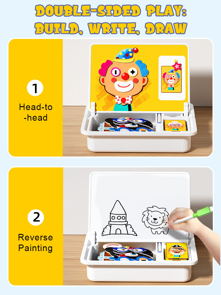 Magnetische Puzzles Gesicht Ankleiden Reise Spiel Doppel Seite Vorschule Pädagogisches Lernspielzeug für Kinder