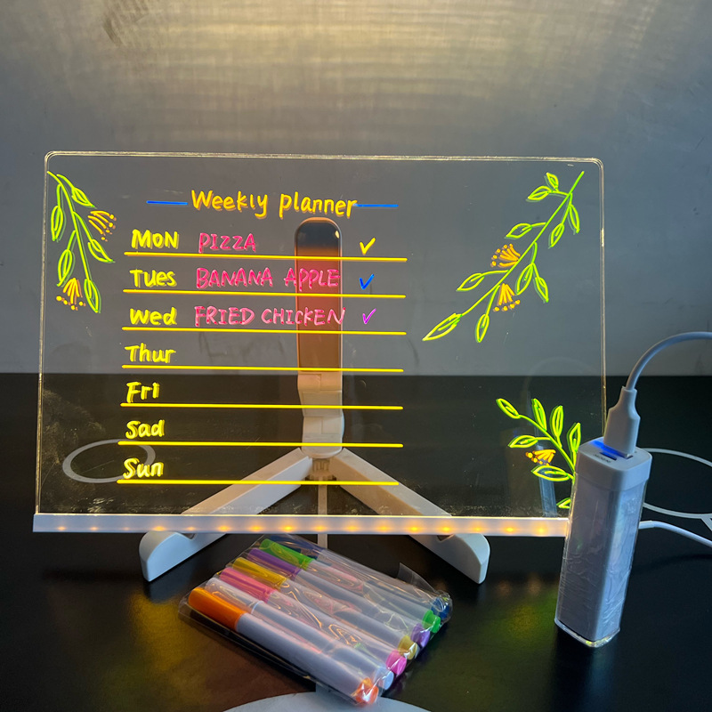 Löschbare leuchtende Acryl-Schreibtafel
