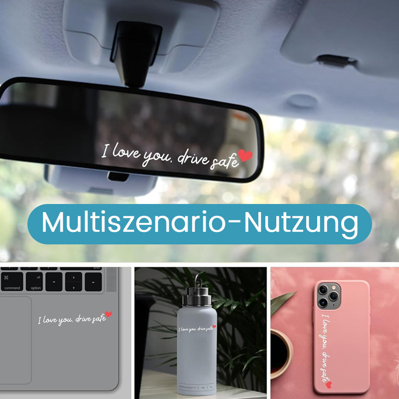 “I Love You Drive Safe“ Mirror stickers/„I Love You Drive Safe“ Autoaufkleber