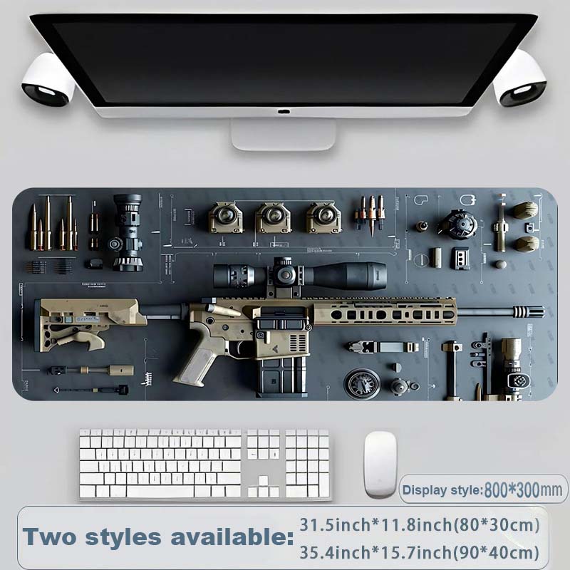 Cool Military Weapon Build Weapon Parts Display Large Gaming Mouse Pad