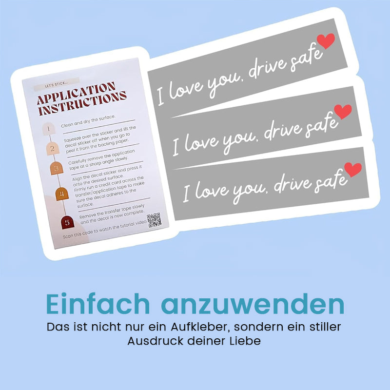 “I Love You Drive Safe“ Mirror stickers/„I Love You Drive Safe“ Autoaufkleber