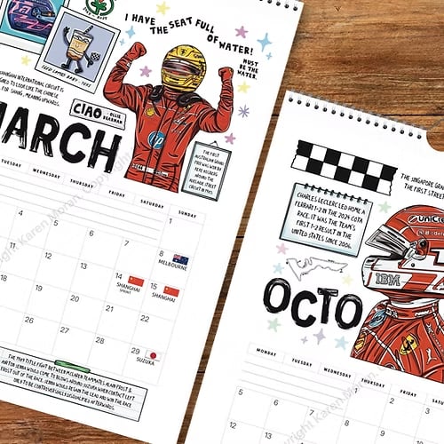 🏎️📅F1 Scrapbook Race Calendar 2026 – Der ultimative Wandkalender für Rennsportfans