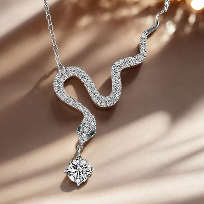 🐍Schick Diamant-Schlangenhalskette✨