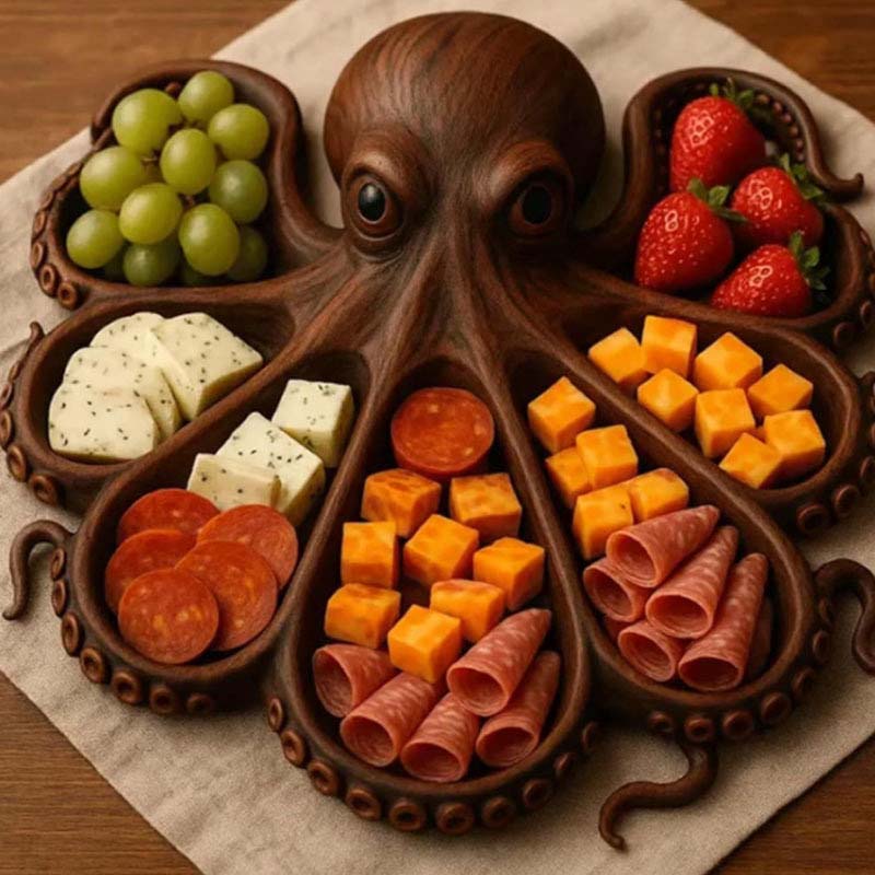 Rustikales Tintenfisch-Charcuterie-Brett