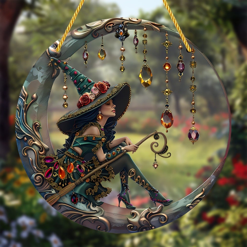 Witch Themed Door Hanging/đ§ââïžSchöne Hexe â personalisiertes Hexen-SonnenfĂ€nger-Ornament zum AufhĂ€ngen im Fenster
