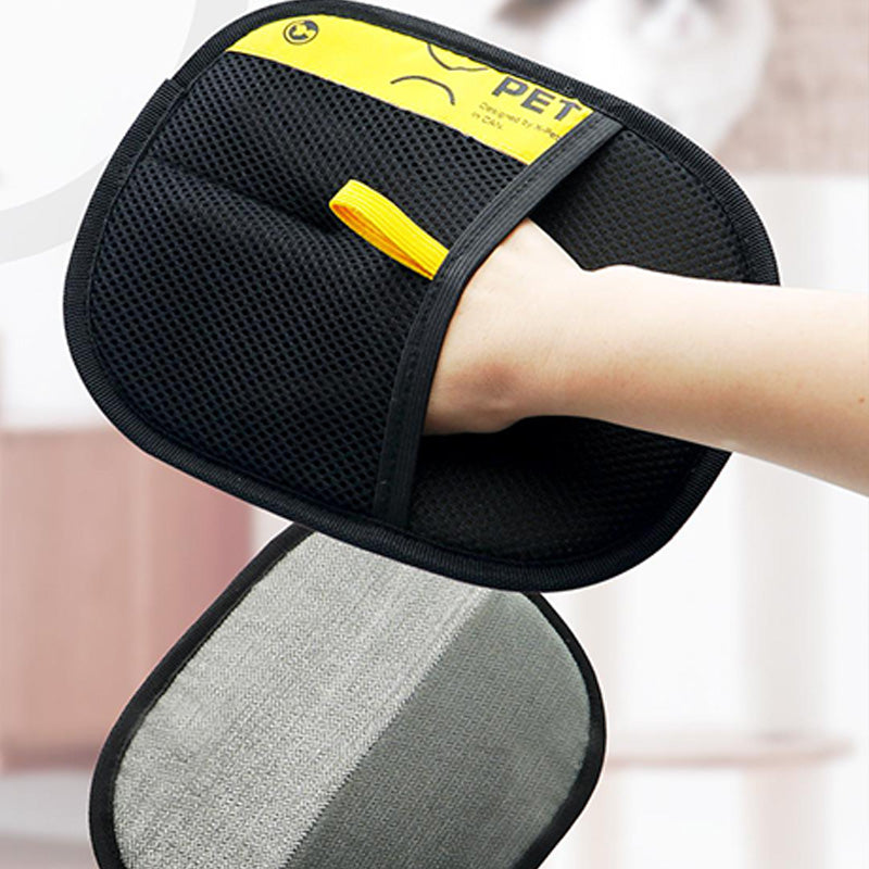 Doppelseitige Handschuhe für die Fellpflege von Haustieren