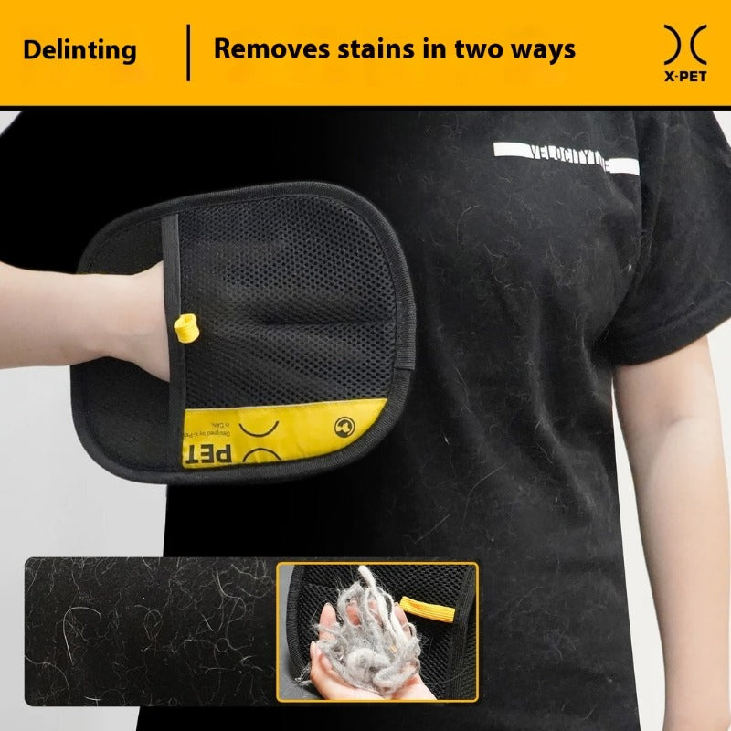 Doppelseitige Handschuhe für die Fellpflege von Haustieren