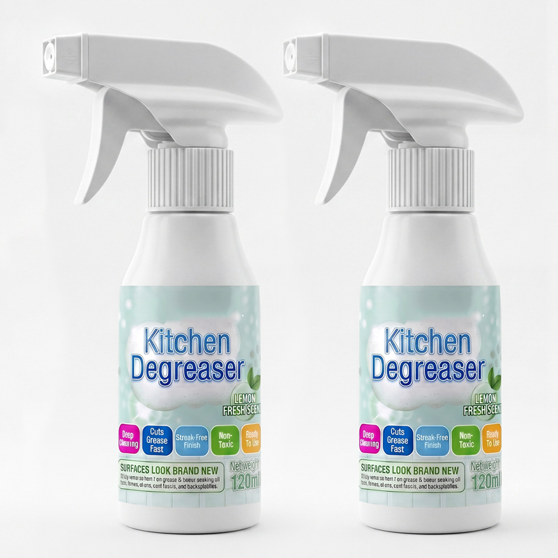⚡ Hochwirksamer Küchenfettlöser – Wirkt schnell und löst eingebranntes Fett. Sanft und ungiftig, sorgt für streifenfreien Glanz. 🧼✨