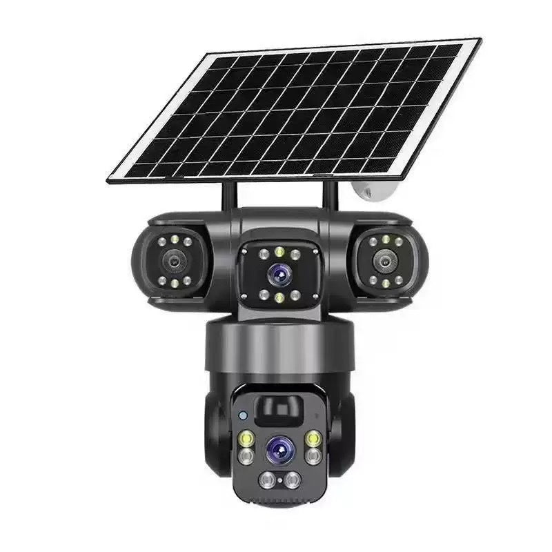 6K-9-MP-WLAN-Überwachungskamera für den Außenbereich | 10-facher Zoom, 3 Objektive, 360°-PTZ | Wasserdicht nach IP66, Farb-Nachtsicht, Zwei-Wege-Audio, Bewegungserkennung