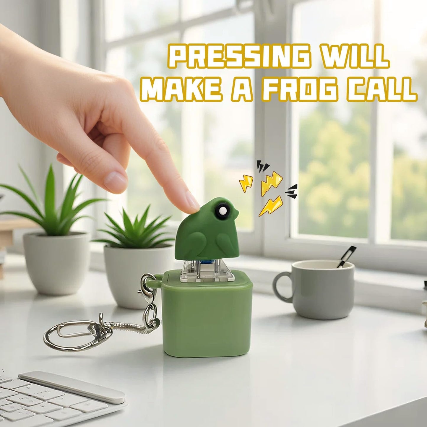 🐸Froschquakendes Fidget-Spielzeug – Wiederaufladbarer Froschquak-Schlüsselanhänger, Stressabbau durch Froschquaken mit bunten Lichtern, lustiges und tragbares Spielzeug zur Linderung von Angstzuständen