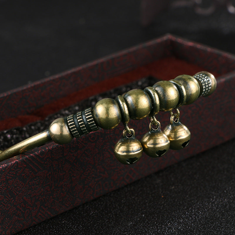 🔔 Armband mit Retro-Messingglöckchen und Schiebeverschluss – stilvoll, dehnbar und perfekt für den Alltag