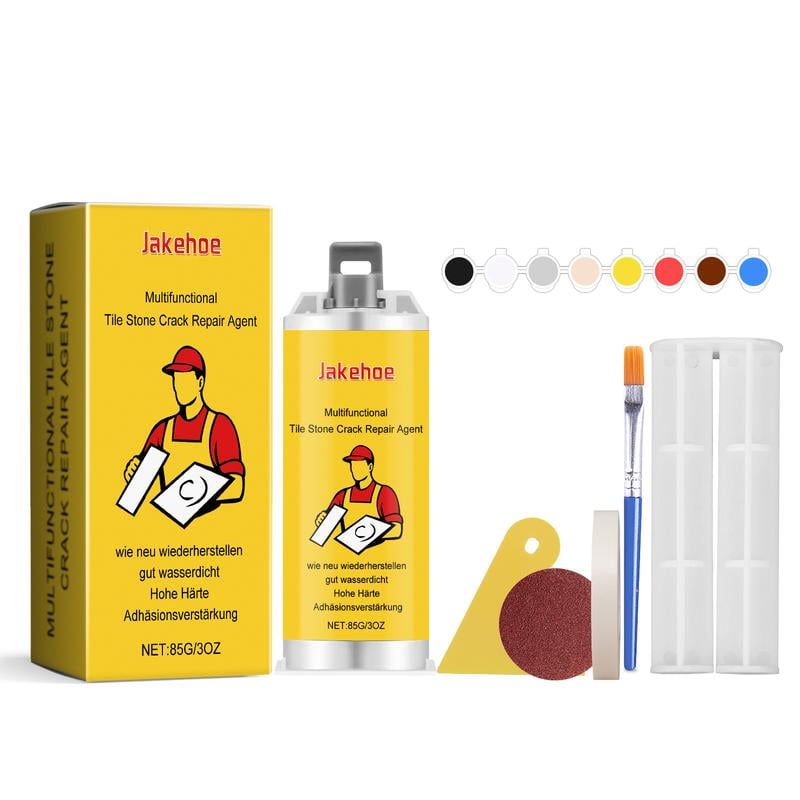 🔧Schnelltrocknender Fliesenreparaturkleber – Komplettes Werkzeugset für Heimwerker – Reparieren Sie Risse dauerhaft in wenigen Minuten!✨