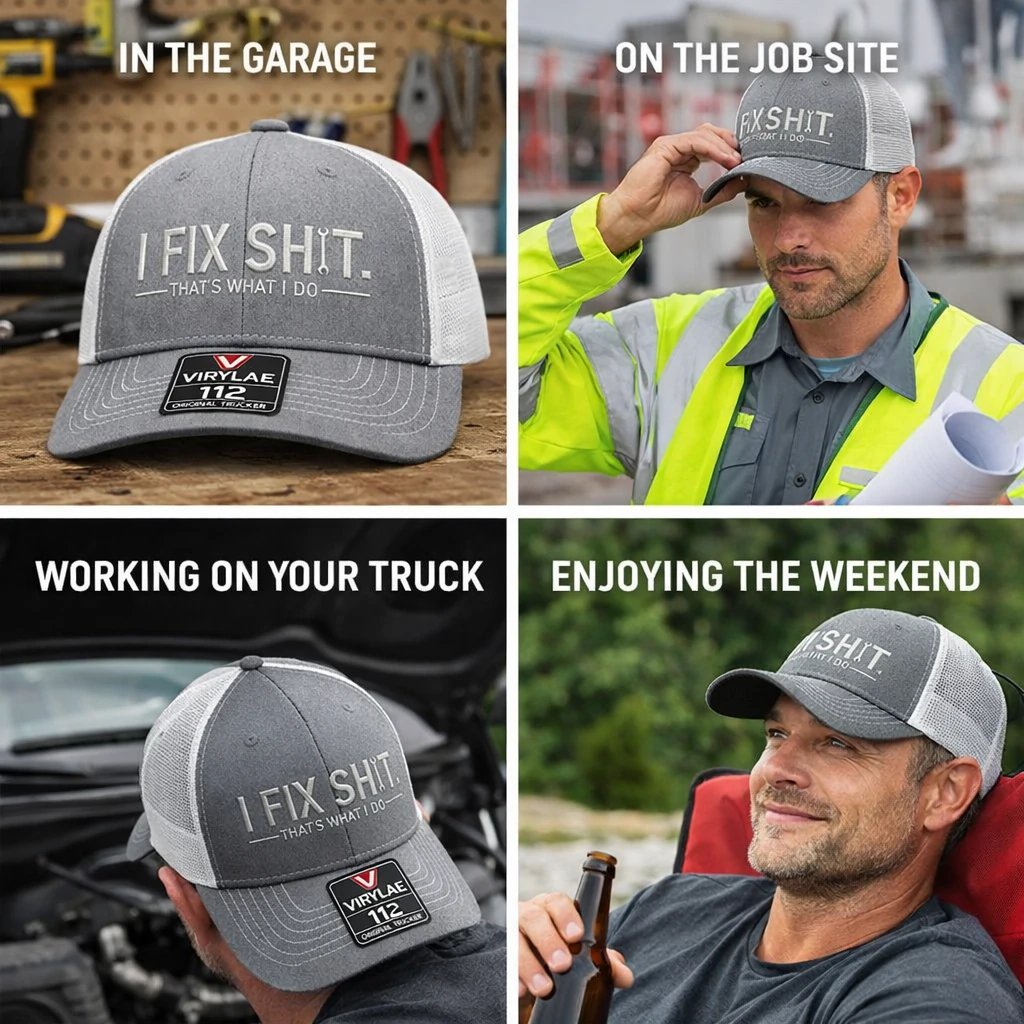 🛠️ LAST CHANCE: 49 % RABATT – „I Fix Shit“-Trucker-Cap – Lustige Mechaniker- & Handwerker-Kappe