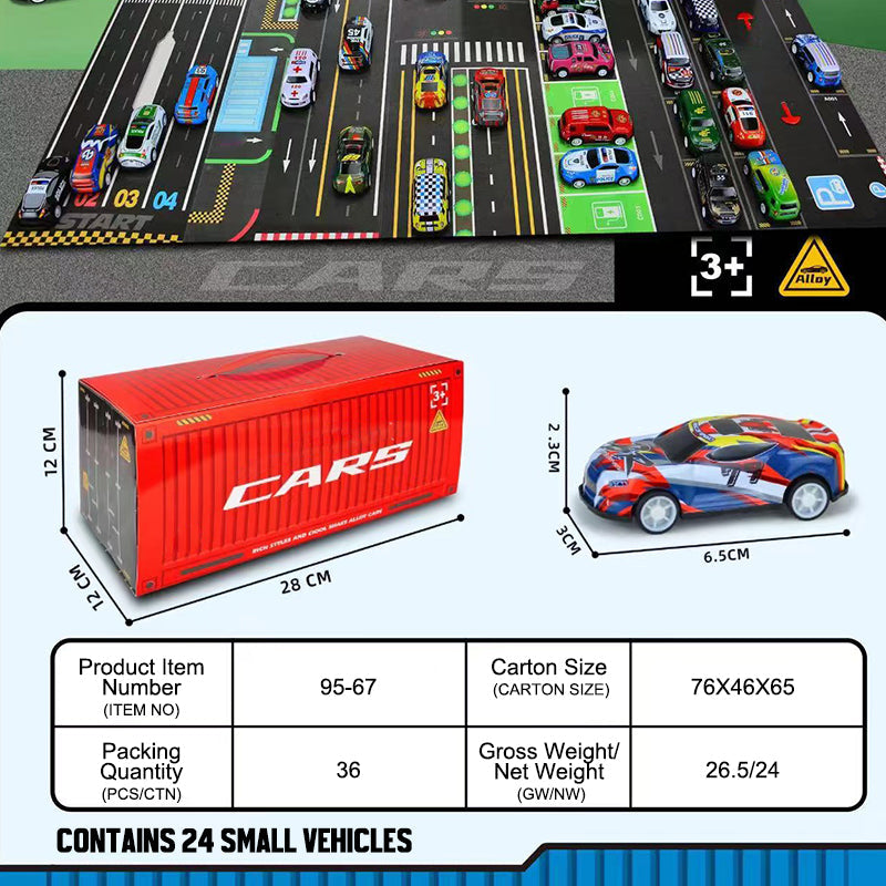 Geschenkset mit Mini-Pullback-Container für Autos 🚗🎁