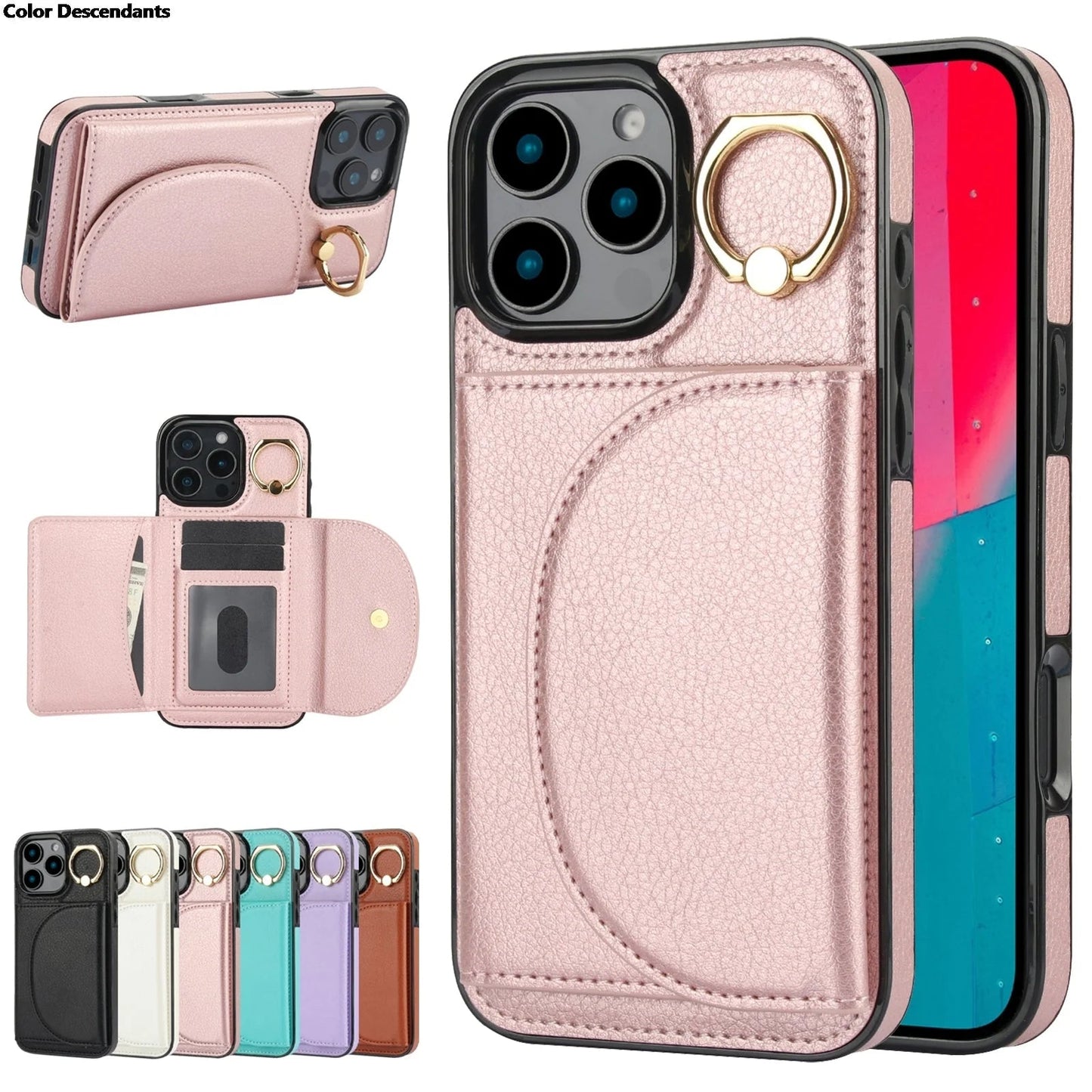 Ringhalterhülle / iPhone 17 Pro Max Ständerhülle mit Kartensteckplatz