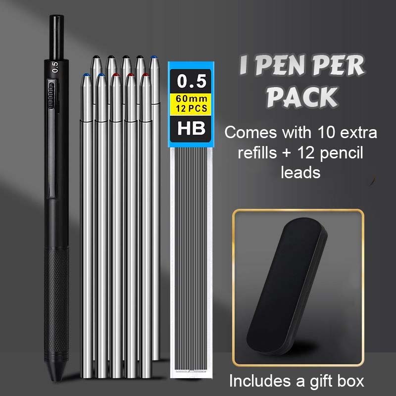 🖊️ Der smarte Minimalist: 4-in-1-Metallkugelschreiber mit Schwerkraftsensor