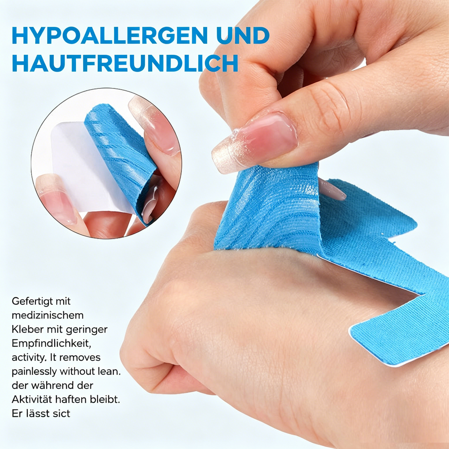 Vorgeschnittenes Kinesiologie-Tape zur Korrektur von Ballenzehen