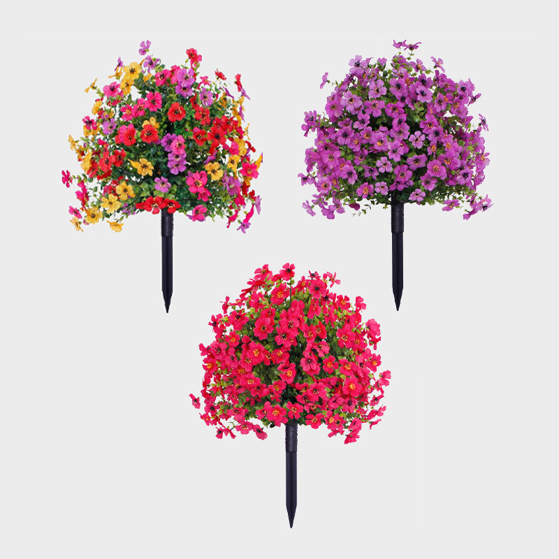 Blumendekoration aus künstlichem Eukalyptus und Veilchen zum Einstecken