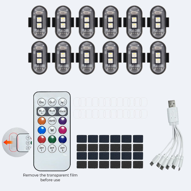 Bunte LED-Innenbeleuchtung für Autos – USB-Aufladung