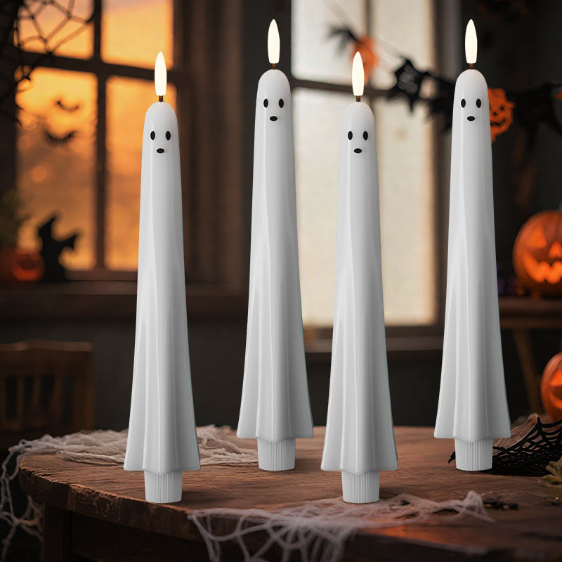 🎃👻 Ferngesteuertes Geisterlicht mit 3D-flammendem Docht 👻🎃