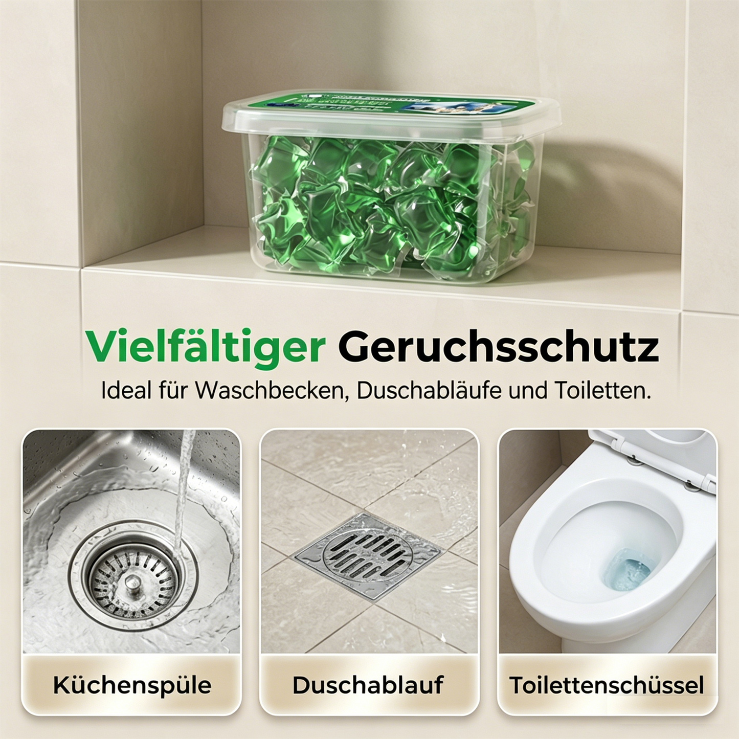 Bio-Enzym-Abfluss-Deodorant-Kapseln