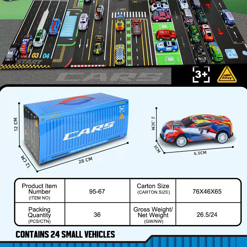 Geschenkset mit Mini-Pullback-Container für Autos 🚗🎁