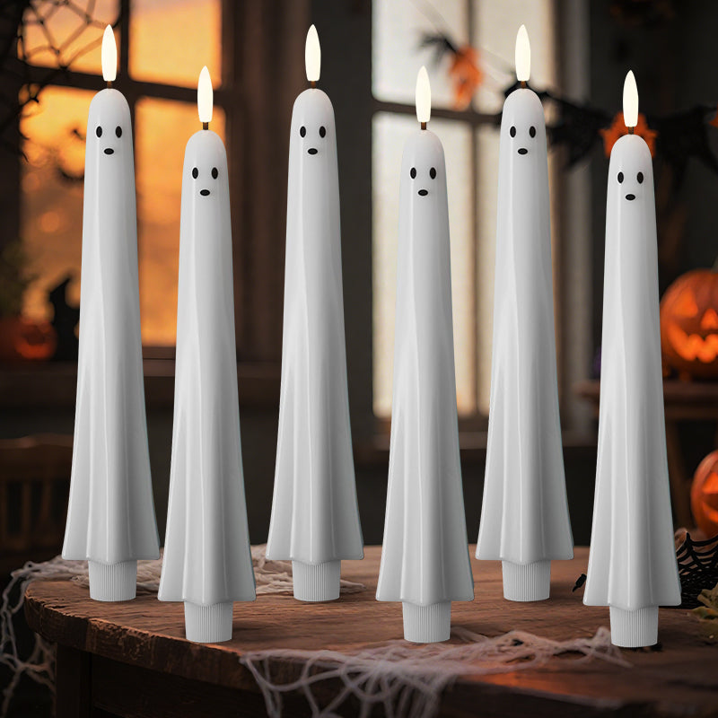🎃👻 Ferngesteuertes Geisterlicht mit 3D-flammendem Docht 👻🎃