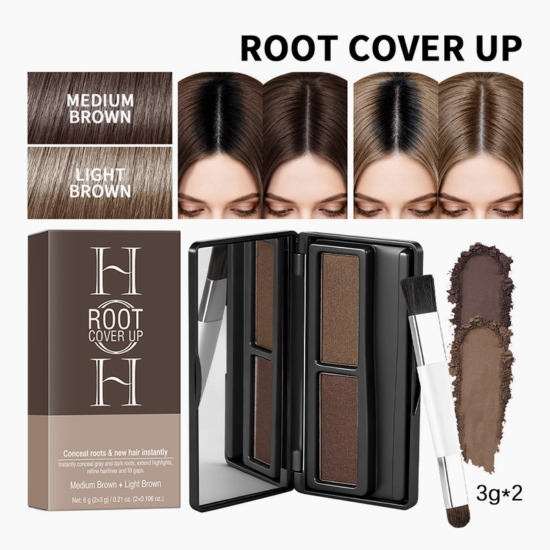 Puder zum sofortigen Ausbessern der Haaransätze & Palette mit Haaransatz-Schattierungen