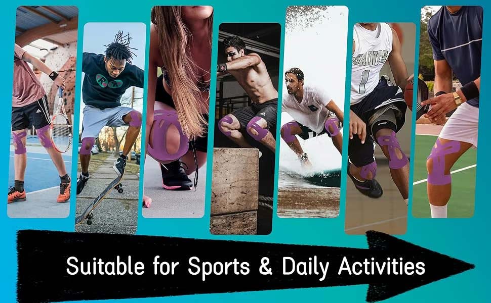 [Knieschoner für den Sport | Atmungsaktive und wasserdichte, vorgeschnittene Bänder]