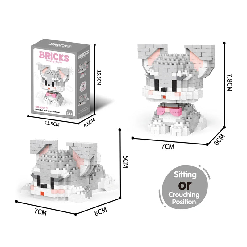 Niedliche Haustier-Mikropartikel-Bausteinmodelle 🐶🐱🧩