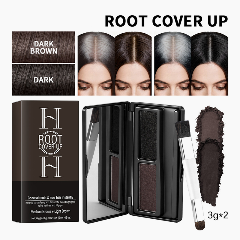 Puder zum sofortigen Ausbessern der Haaransätze & Palette mit Haaransatz-Schattierungen