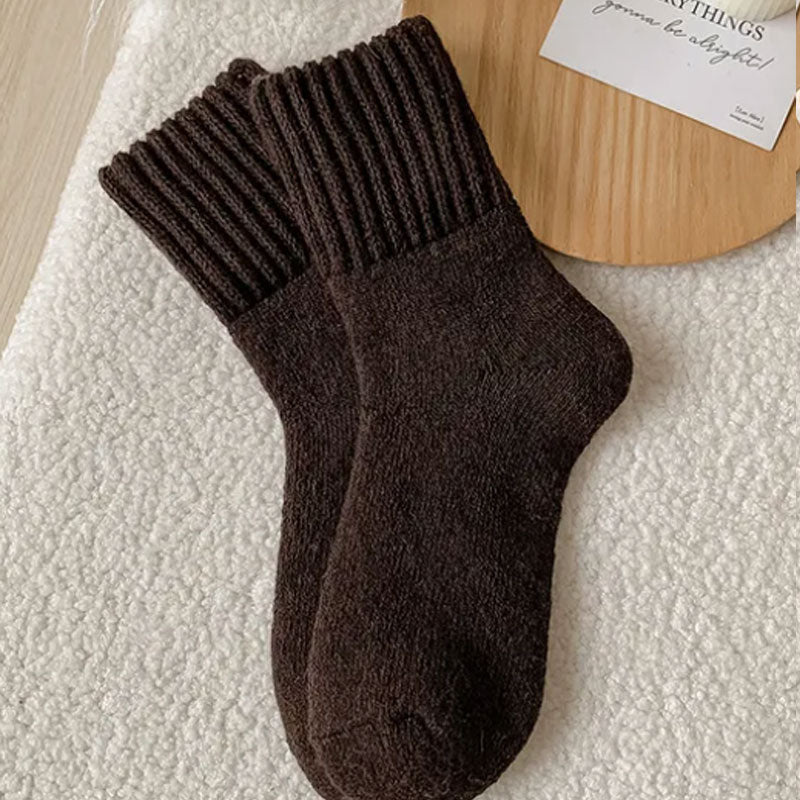 🧦5 Paar Wollsocken für Frauen - warme, mittelhohe Socken