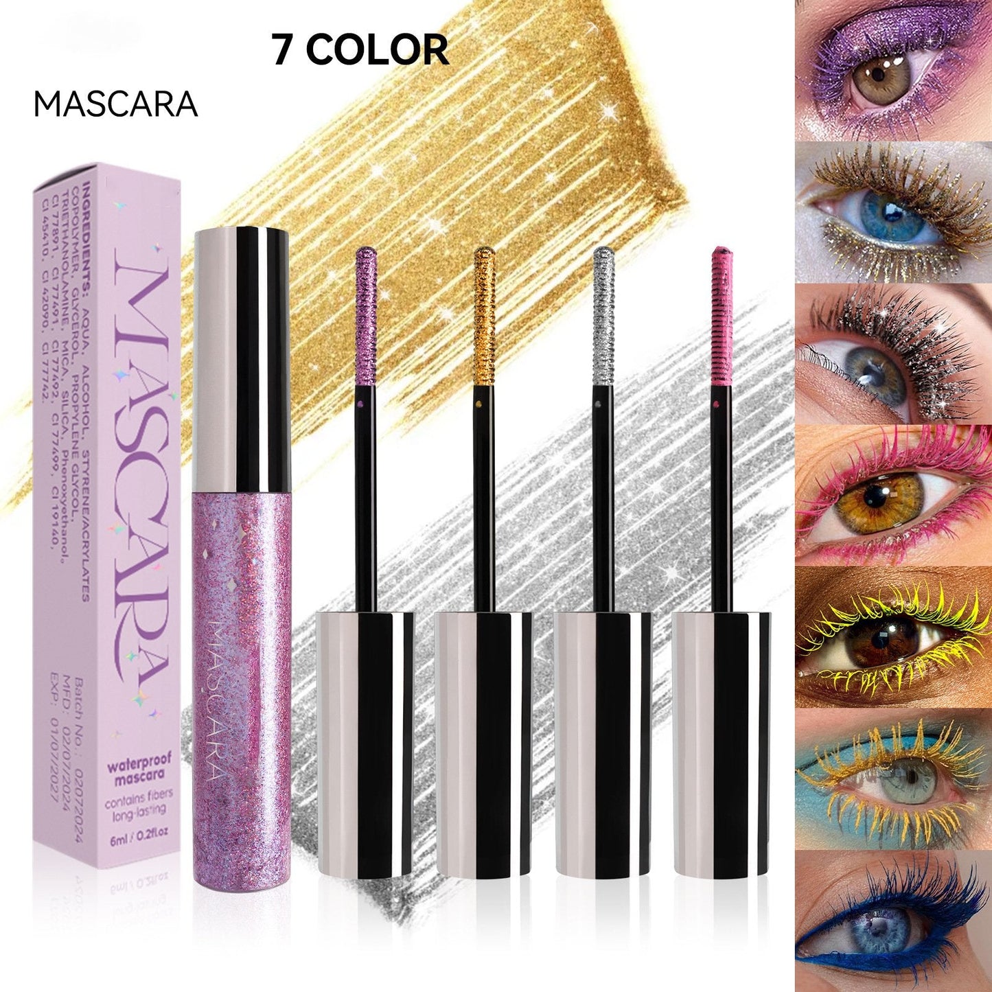 Farbenfrohe Glitzer-Mascara/Colorful Glitter Mascara