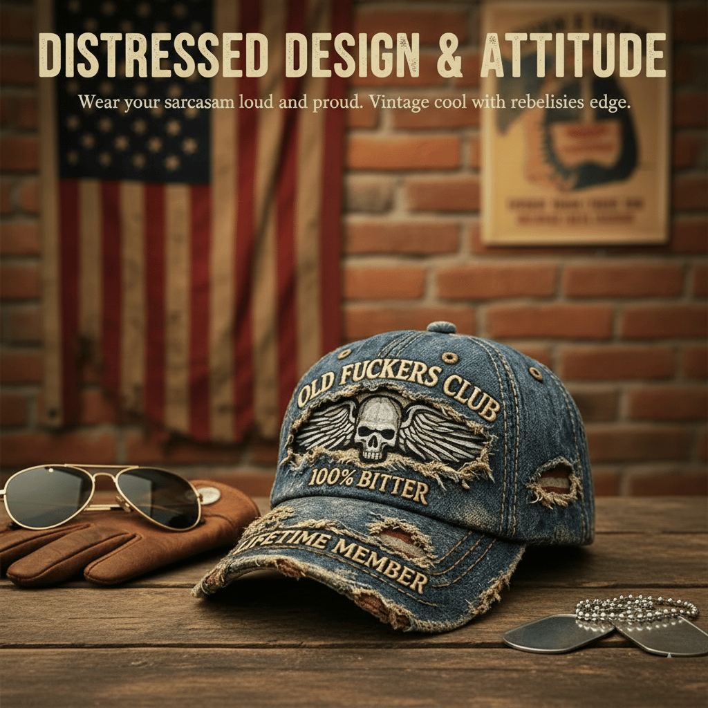 🧢Old F*ckers Club – Vintage-Baseballkappe
