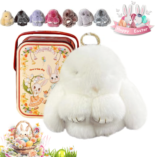🐰Süßer Osterhasen-Plüschschlüsselanhänger – Geschenkoption in Blechdose, 🎁Süße Osterüberraschung