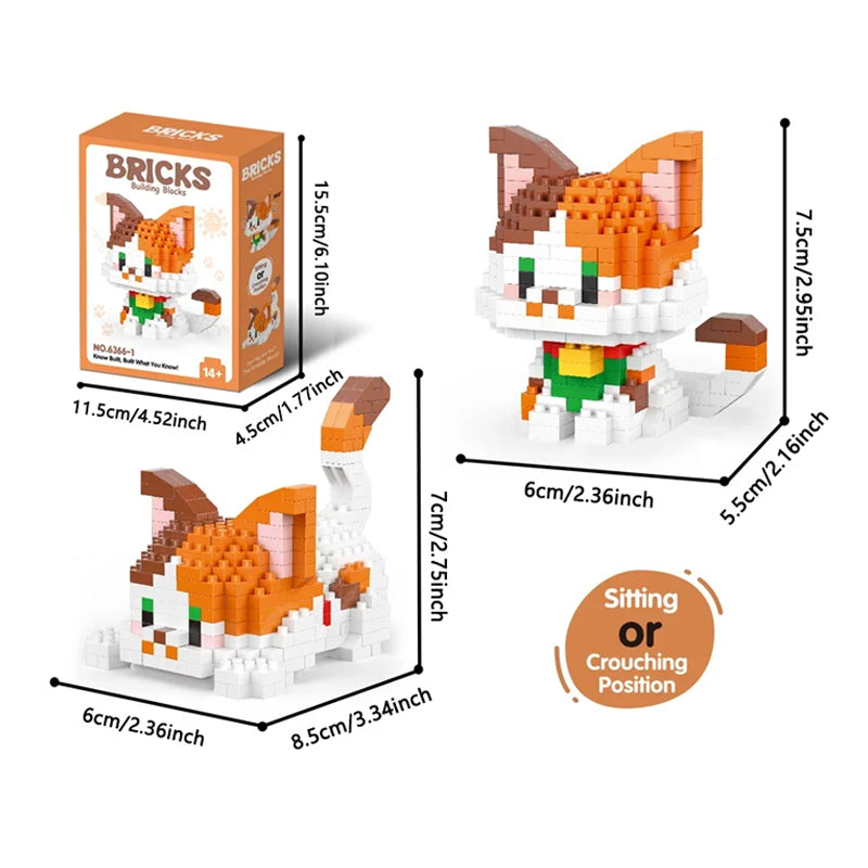 Niedliche Haustier-Mikropartikel-Bausteinmodelle 🐶🐱🧩