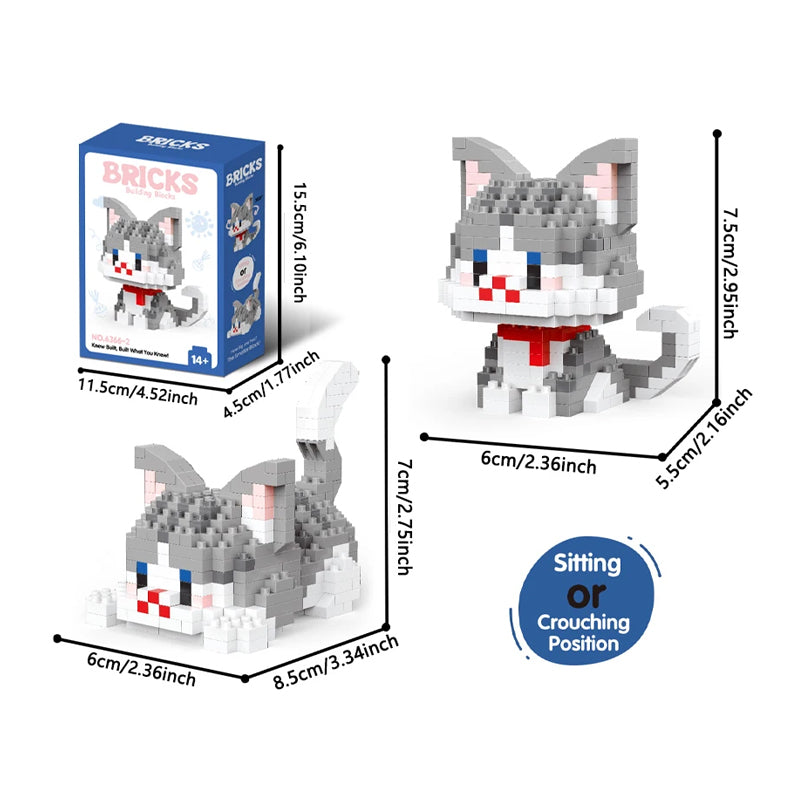 Niedliche Haustier-Mikropartikel-Bausteinmodelle 🐶🐱🧩