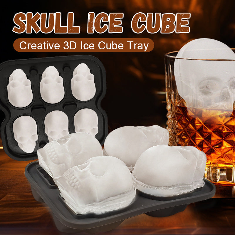 🧊 Schädel-Eiswürfelform aus Silikon – Für Cocktails, Partys & kreative Köstlichkeiten 🍹