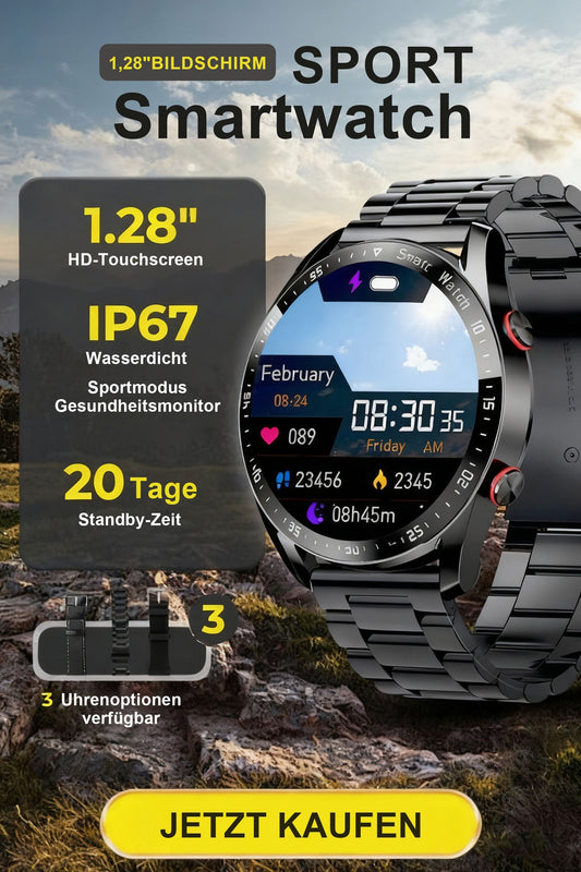 1,28-Zoll-Bildschirm Sport Smartwatch