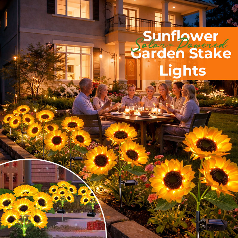 🌻 Solarbetriebene Sonnenblumen-Gartenstecklichter