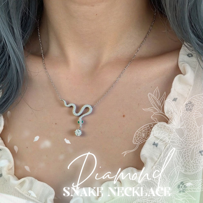 🐍Schick Diamant-Schlangenhalskette✨