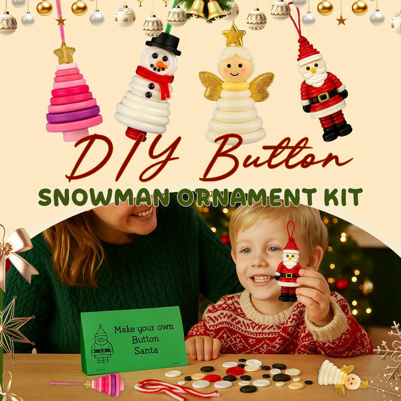 ☃️ DIY Knopf-Schneemann Schmuckset