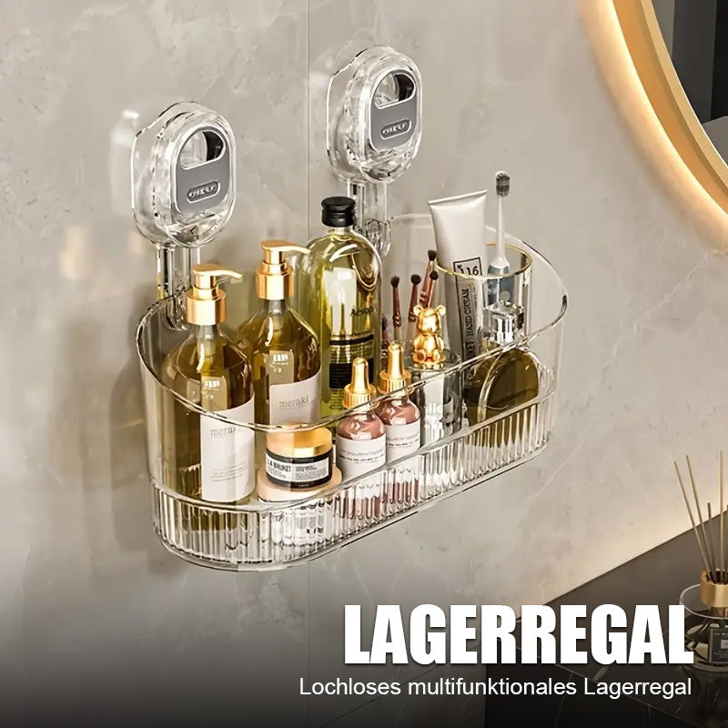 Ablagegestell mit Saugnapf und Abflusslöchern