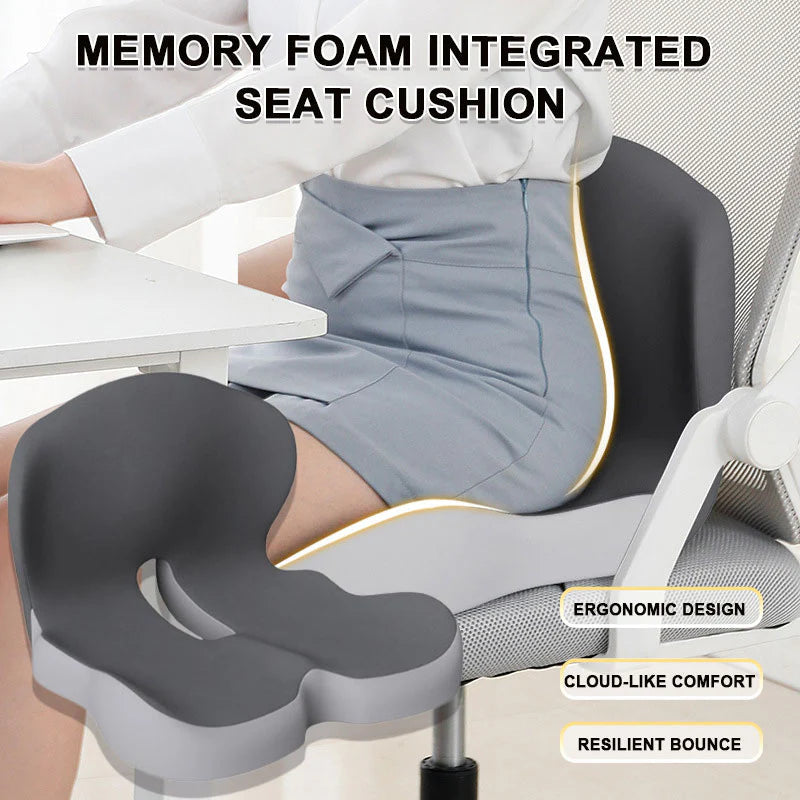 Memory-Schaum Sitzkissen mit Rückenlehne – 2-in-1 Komfort