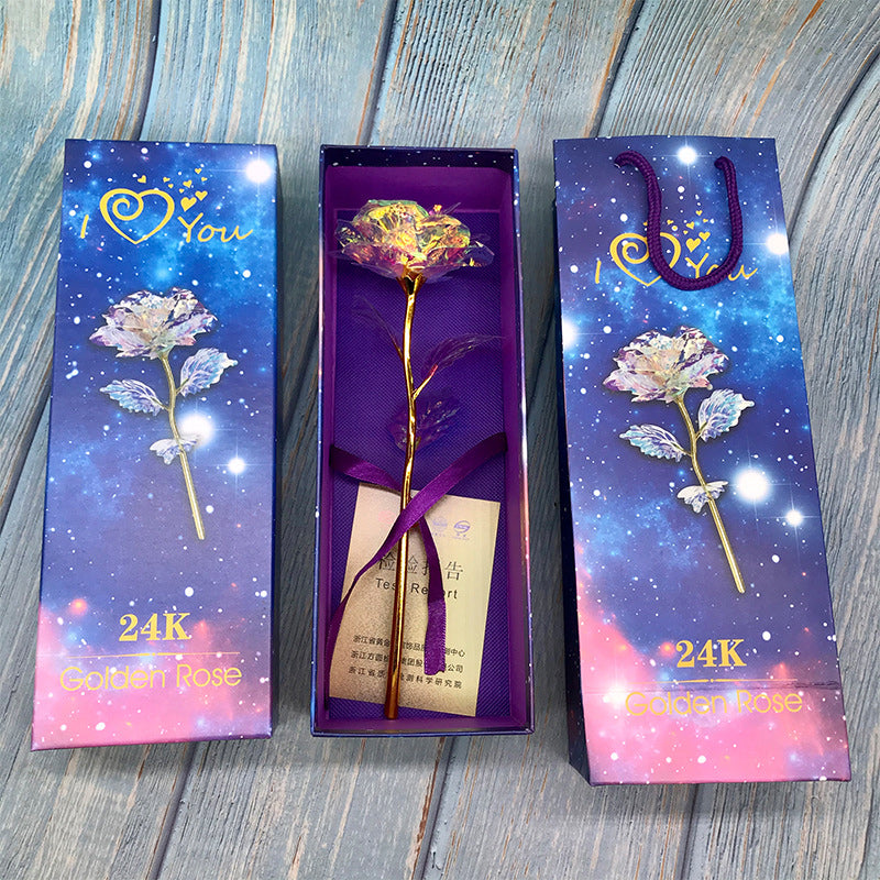 24K Bunte Galaxie-Rose