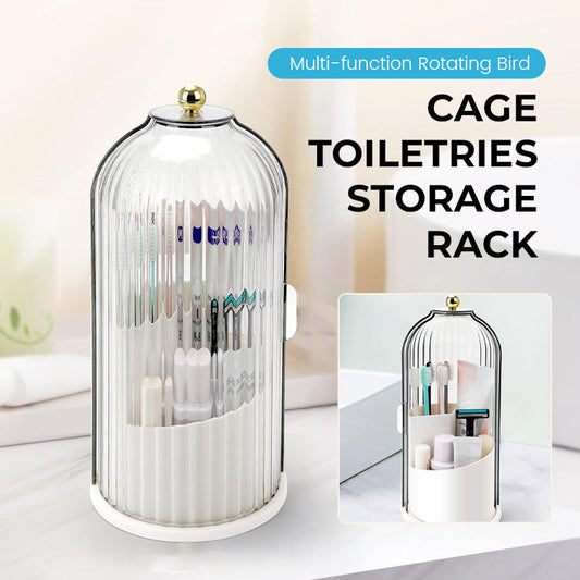 Multifunktionaler drehbarer Vogelkäfig-Toilettenorganizer