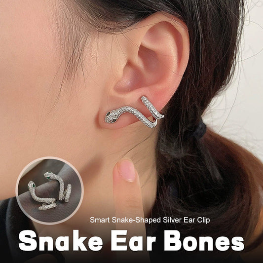 Schicker silberner Ohrclip in Schlangenform 🐍