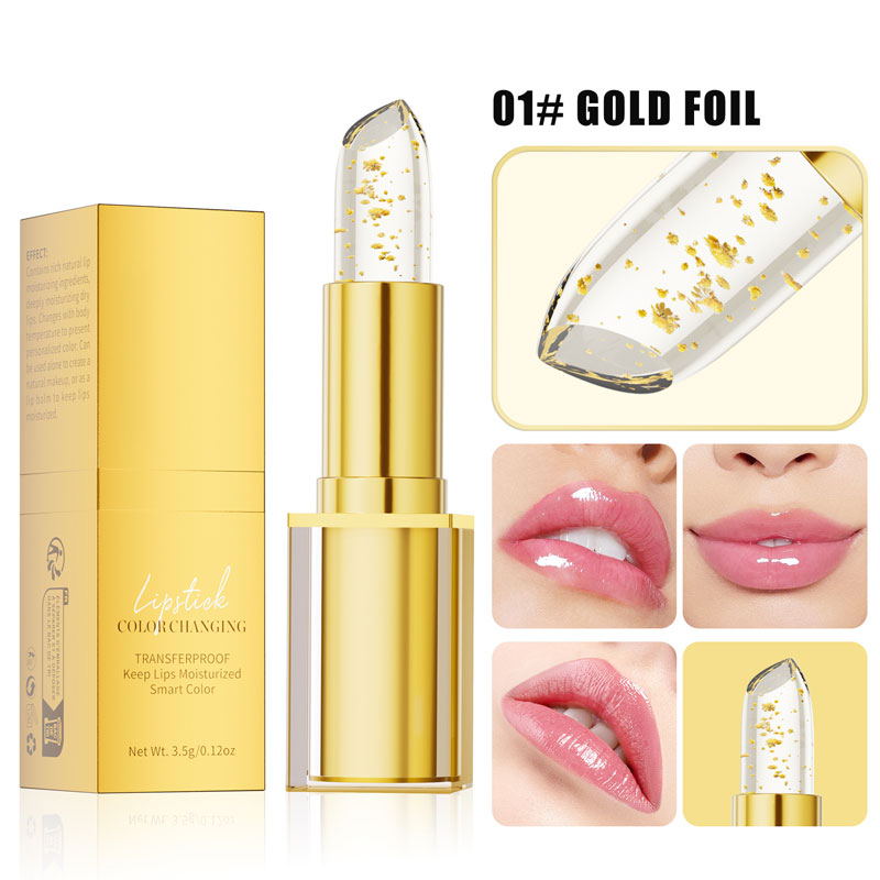 pH-Wert farbwechselnder, goldfarbener Lippenstift / übertragungsfester pH-Lippenstift